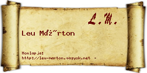Leu Márton névjegykártya